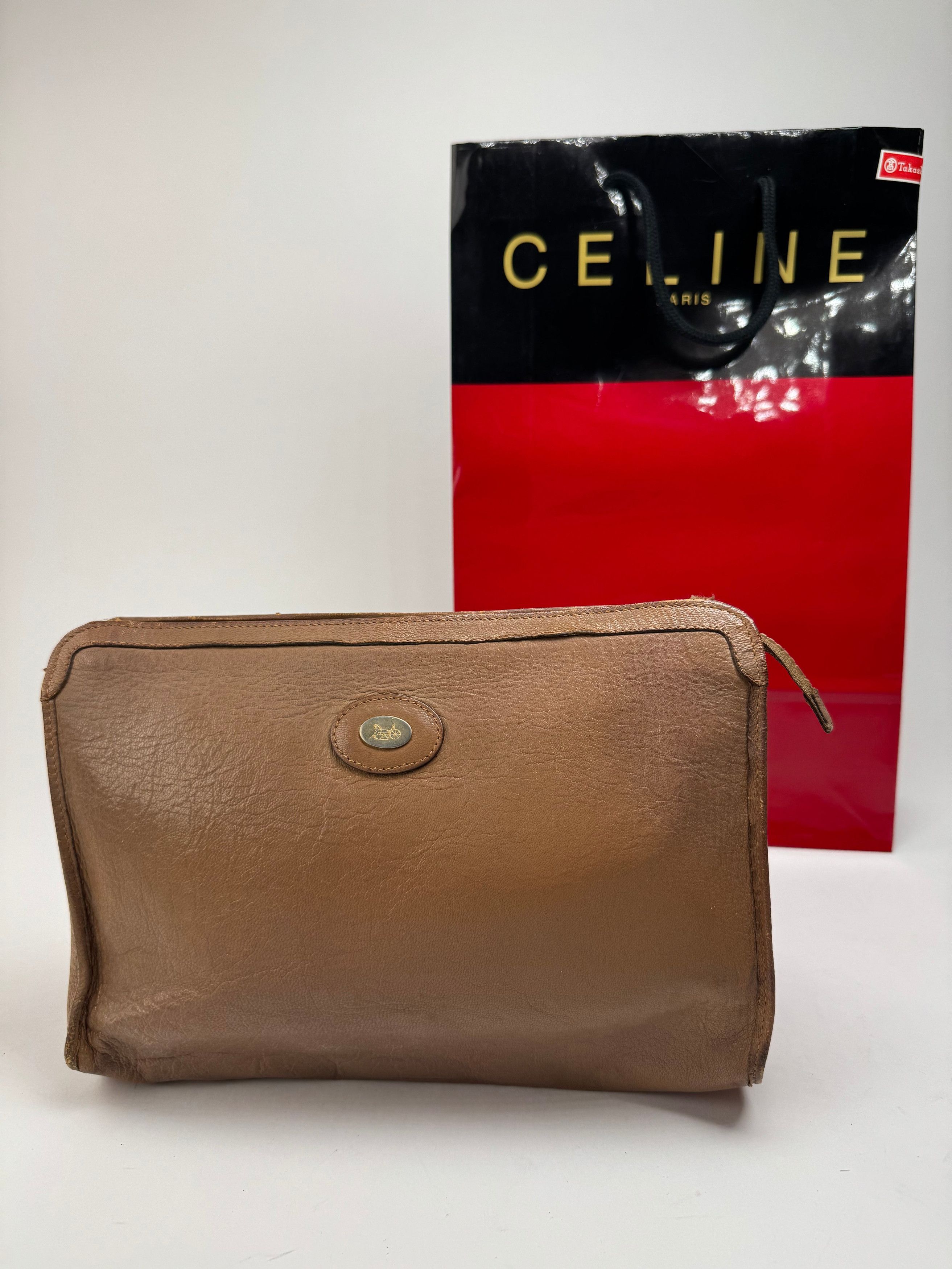 Celine Vintage Paris leather clutch brown Size ONE SIZE - 13 Thumbnail
