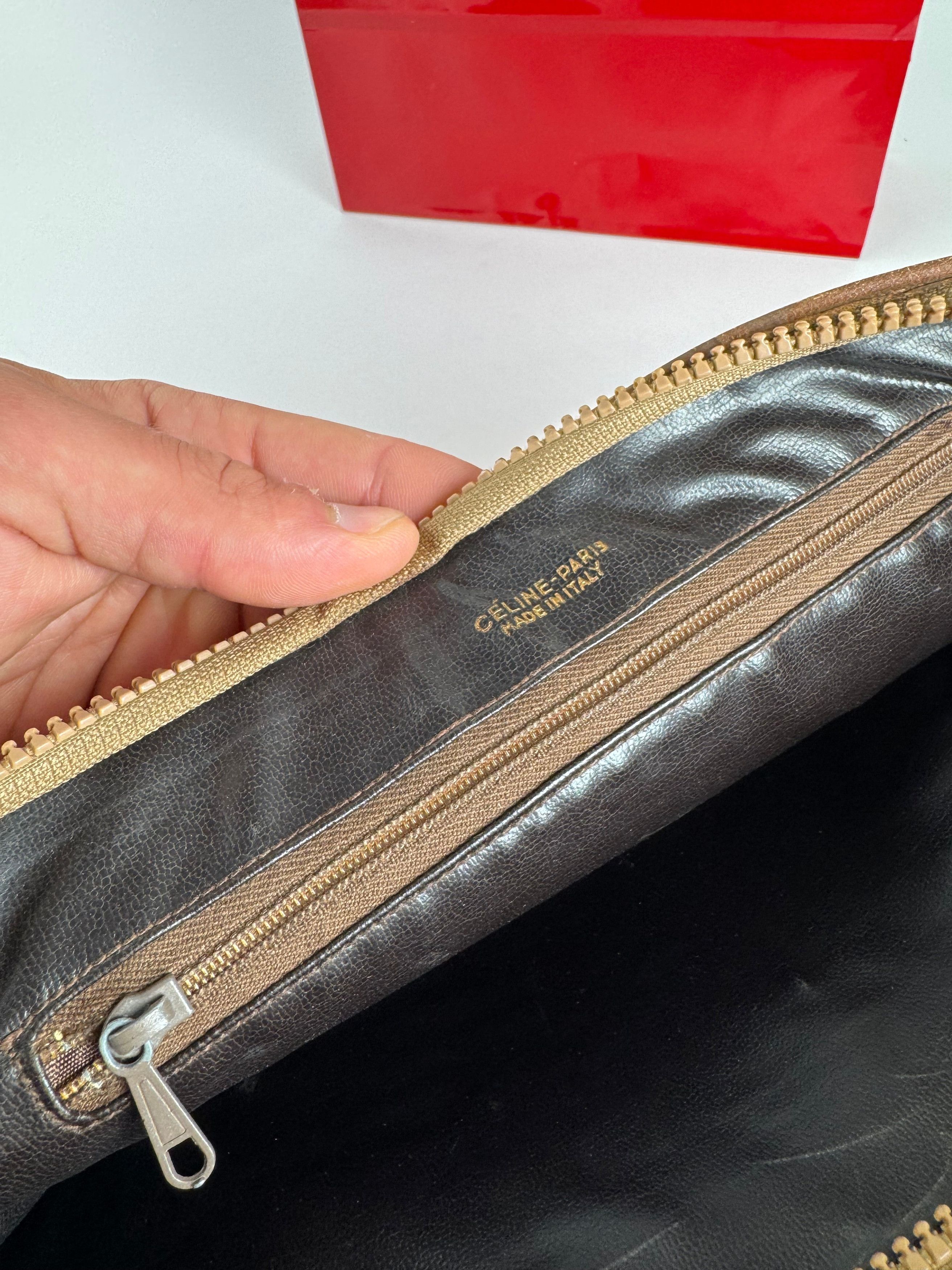 Celine Vintage Paris leather clutch brown Size ONE SIZE - 4 Thumbnail