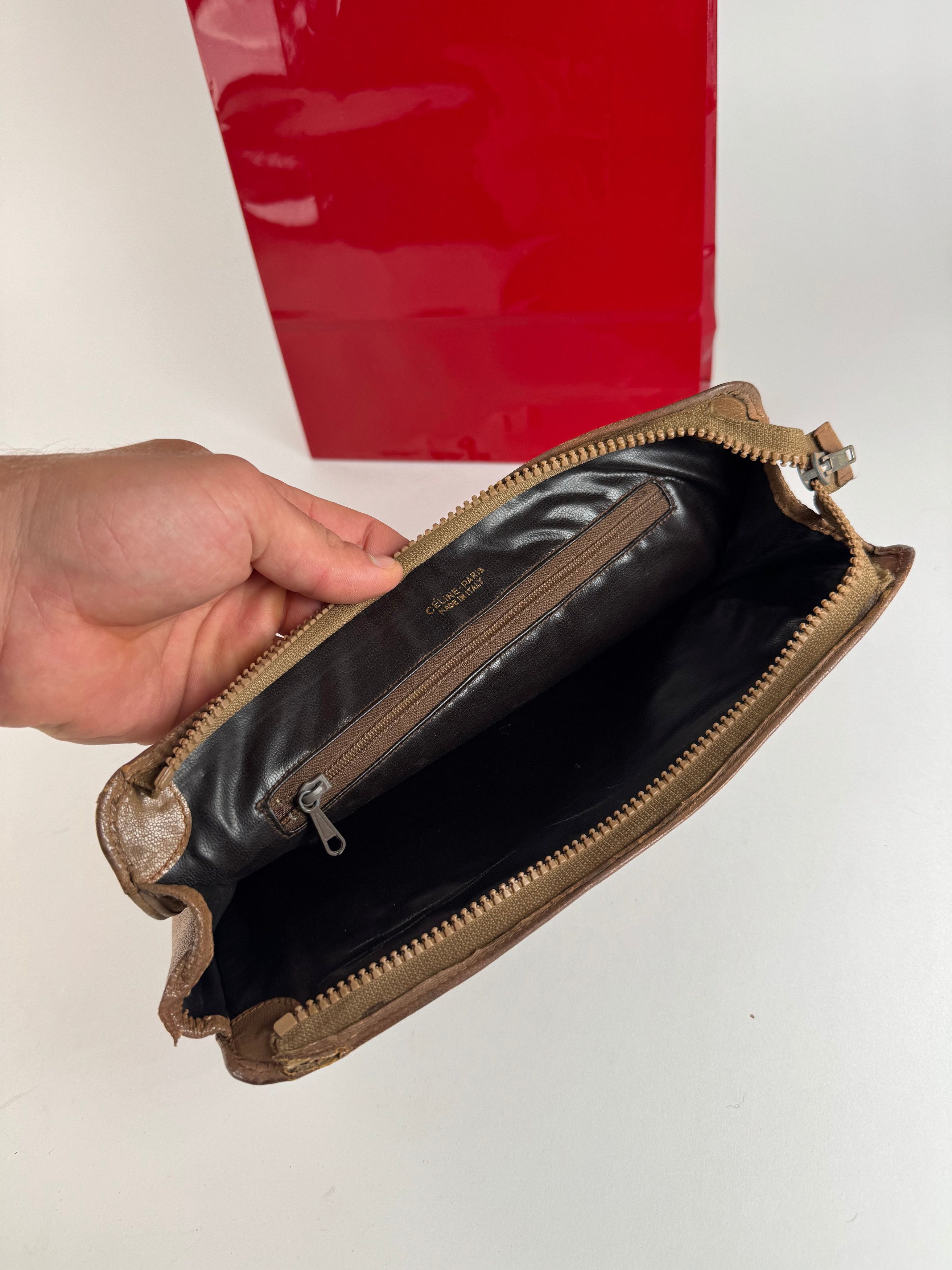 Celine Vintage Paris leather clutch brown Size ONE SIZE - 14 Thumbnail