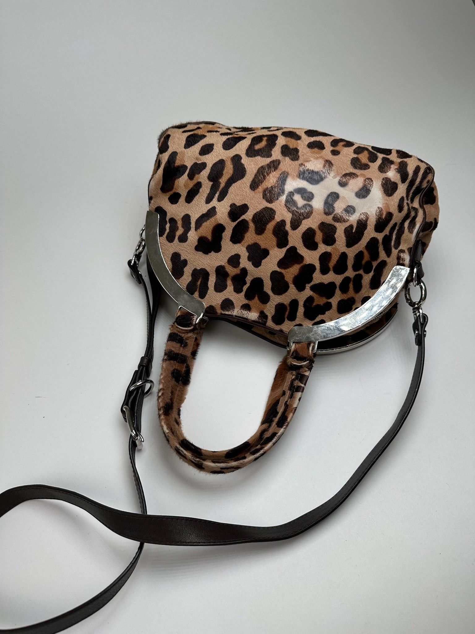 Marni Vintage Leopard fur 2way bag brown Size ONE SIZE - 2 Thumbnail
