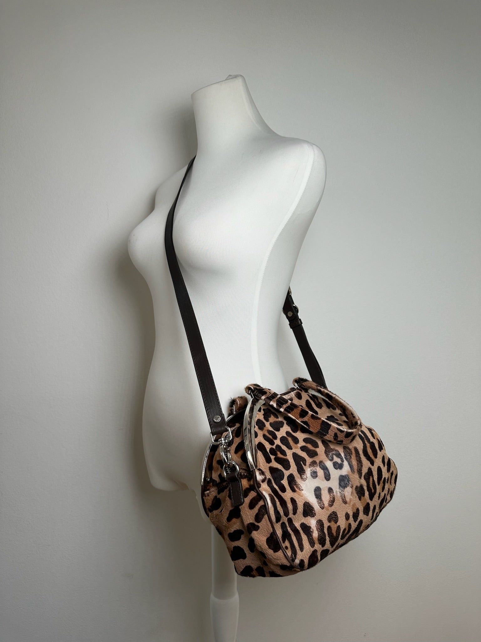 Marni Vintage Leopard fur 2way bag brown Size ONE SIZE - 14 Thumbnail
