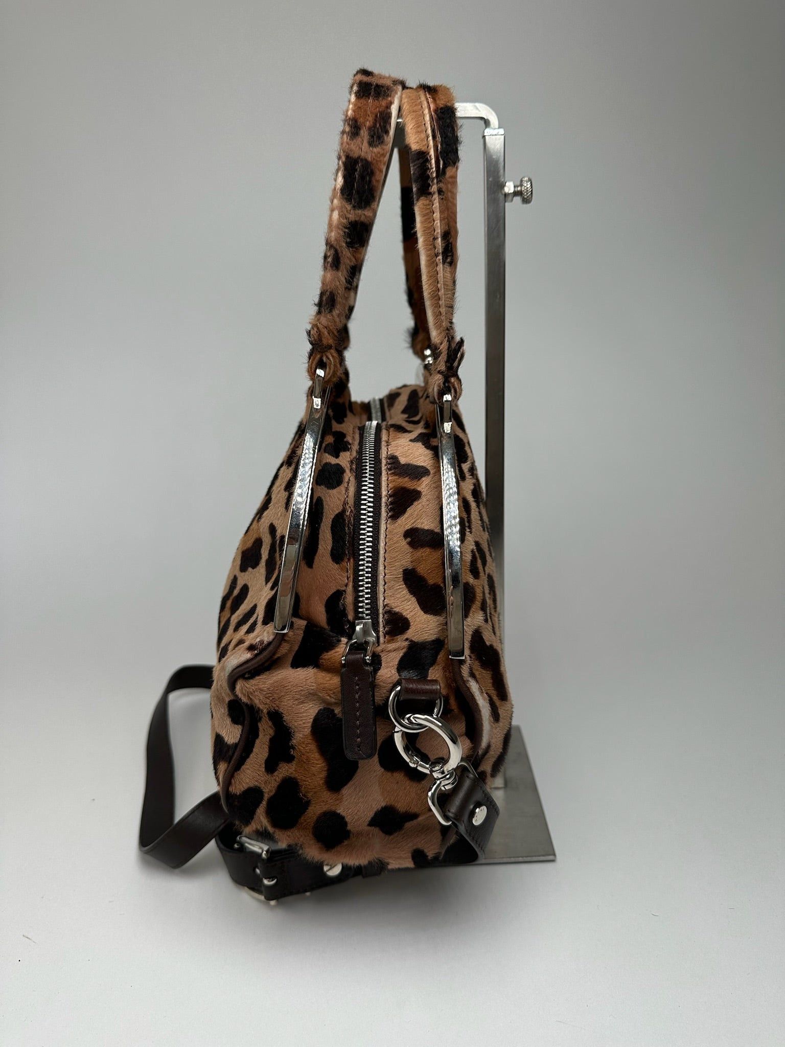 Marni Vintage Leopard fur 2way bag brown Size ONE SIZE - 8 Thumbnail