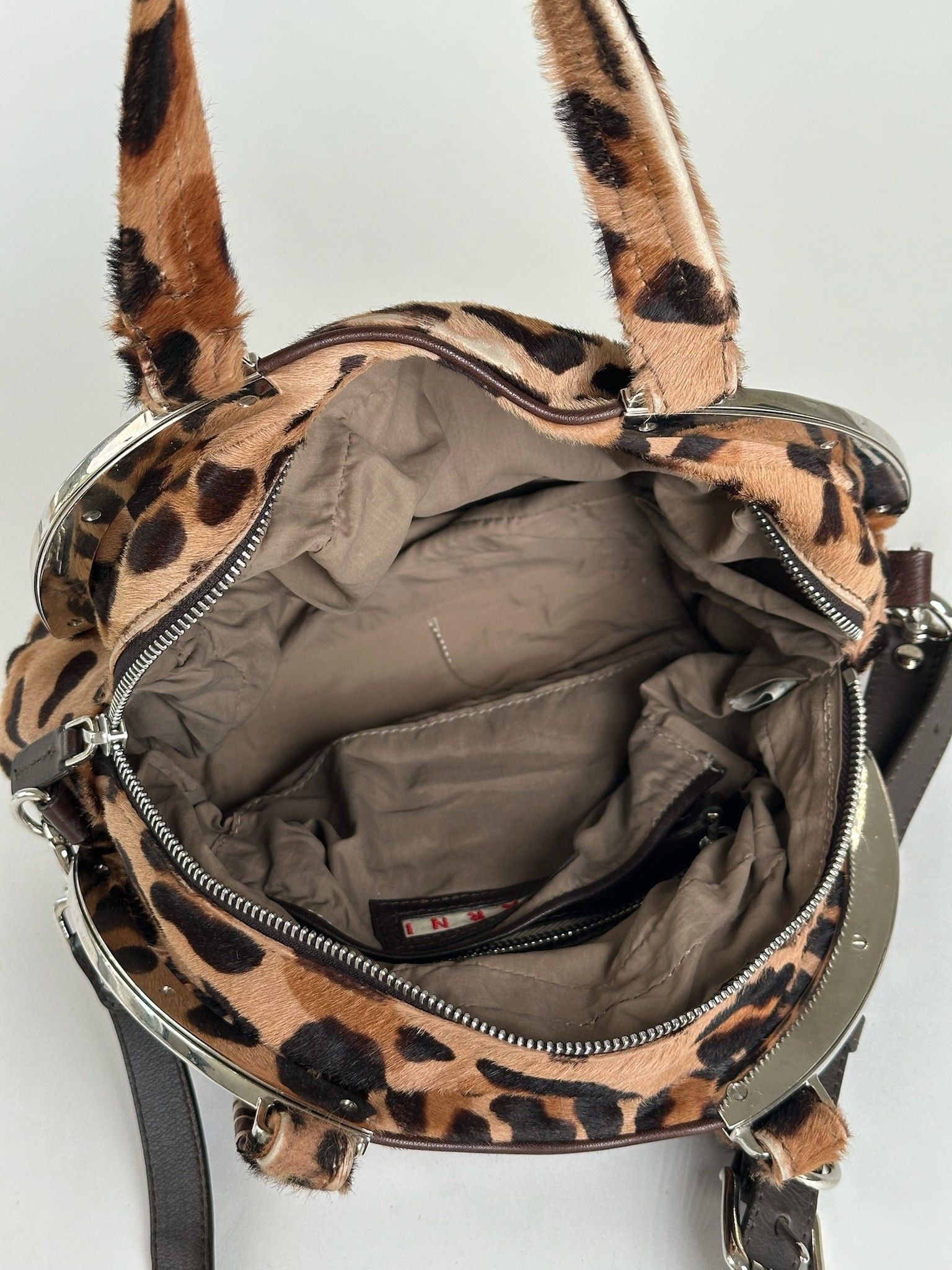 Marni Vintage Leopard fur 2way bag brown Size ONE SIZE - 5 Thumbnail