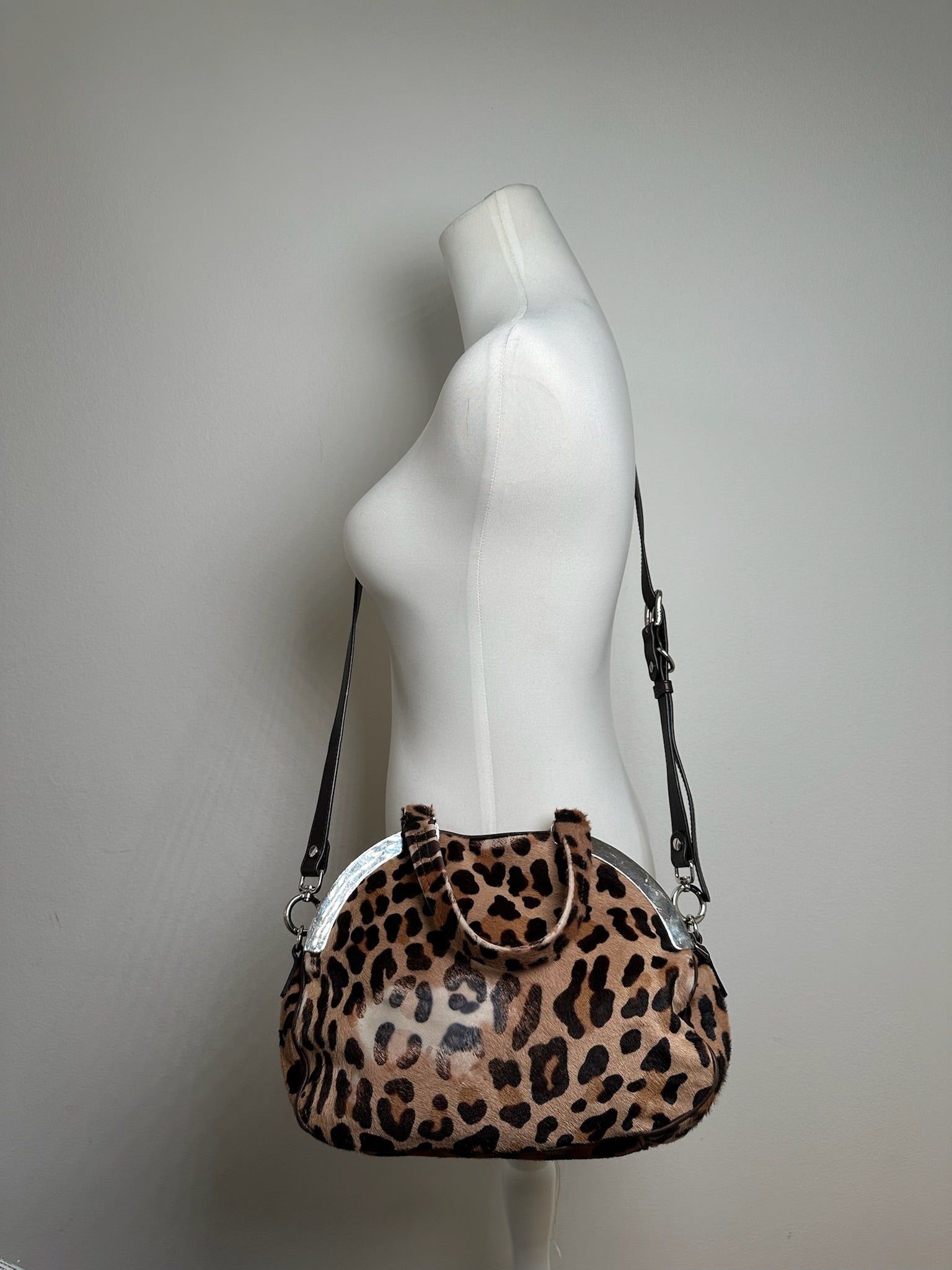Marni Vintage Leopard fur 2way bag brown Size ONE SIZE - 3 Thumbnail