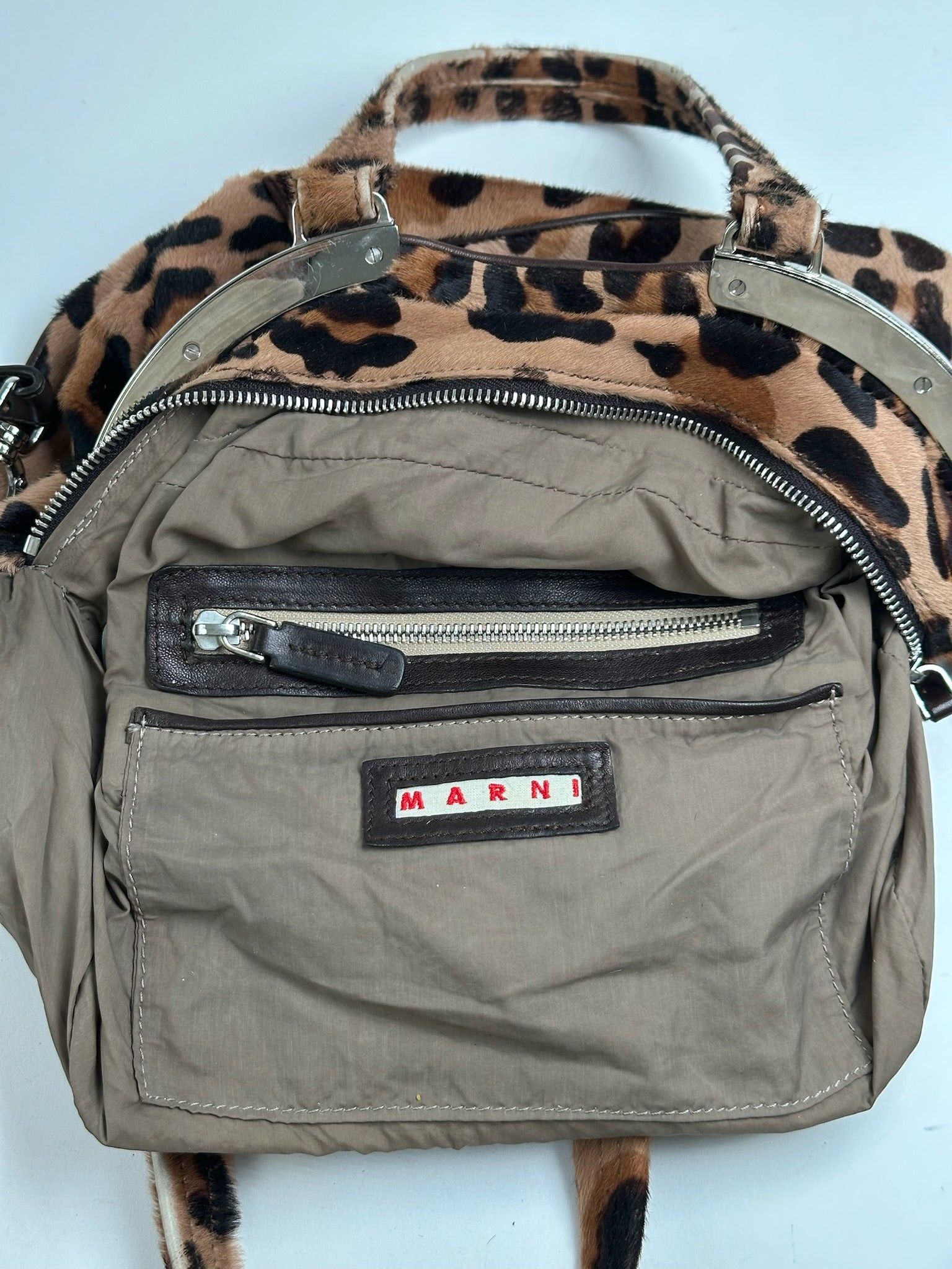 Marni Vintage Leopard fur 2way bag brown Size ONE SIZE - 6 Thumbnail