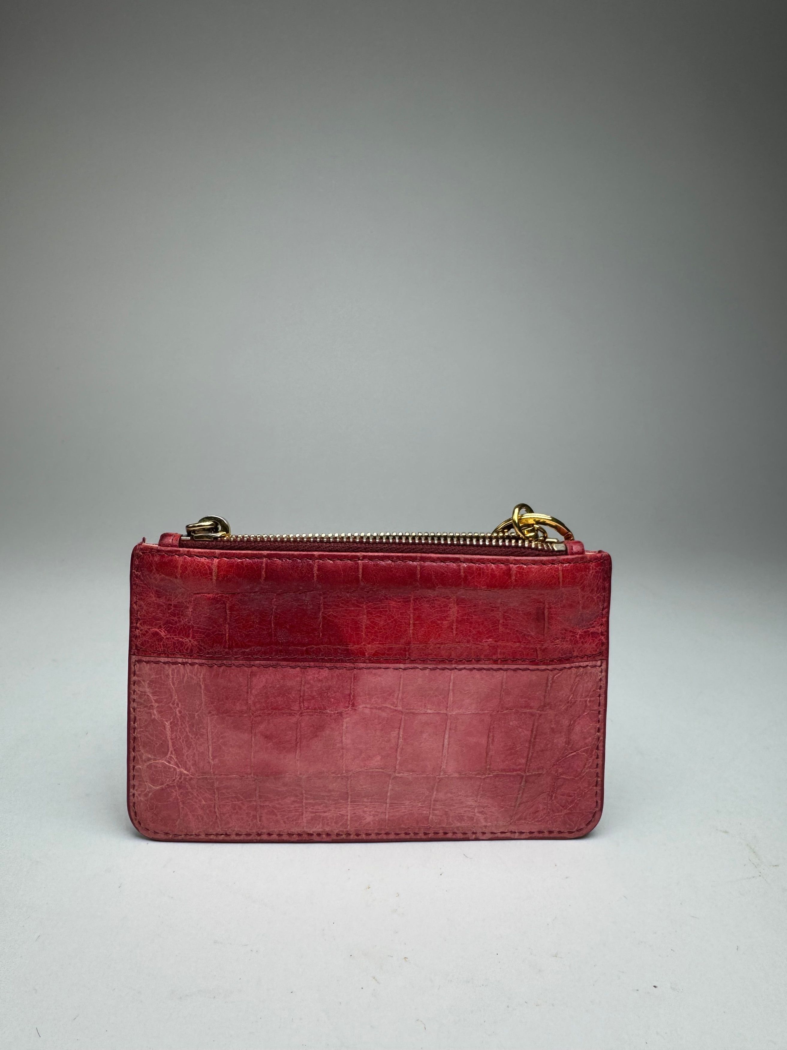 Miu Miu Vintage Leather Card Holder Pink Size ONE SIZE - 2 Thumbnail