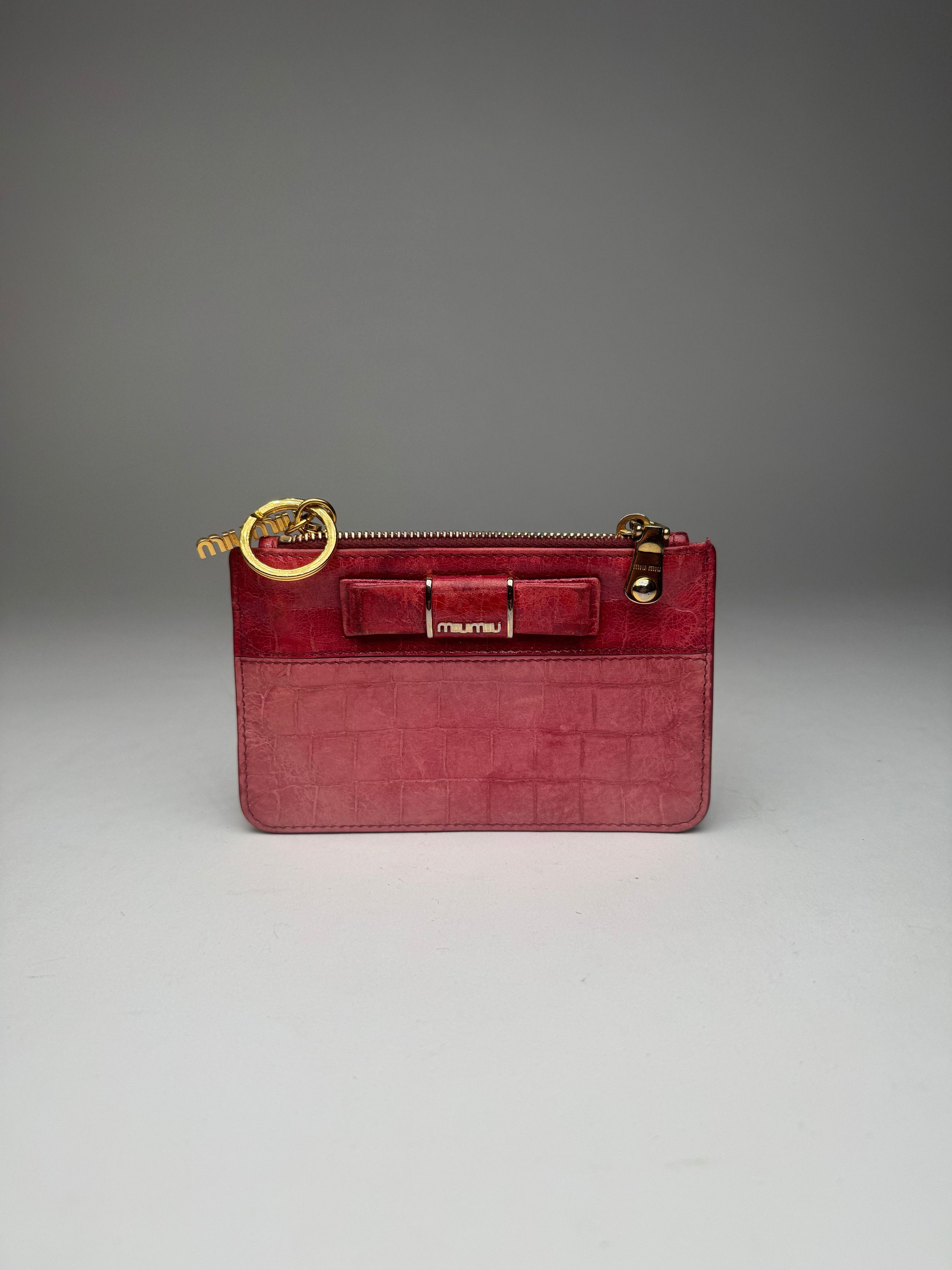 Miu Miu Vintage Leather Card Holder Pink Size ONE SIZE - 10 Thumbnail