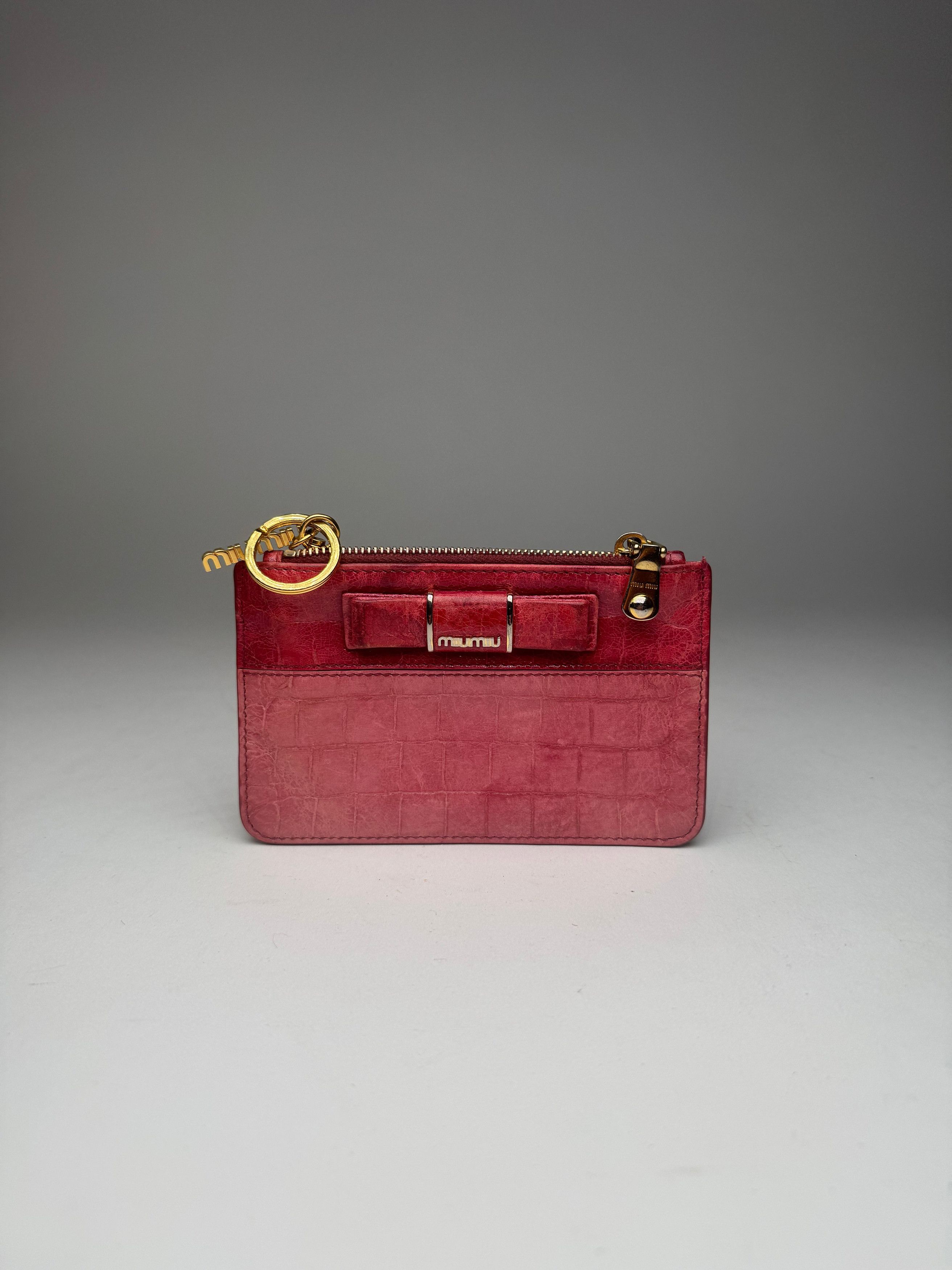 Miu Miu Vintage Leather Card Holder Pink Size ONE SIZE - 5 Thumbnail