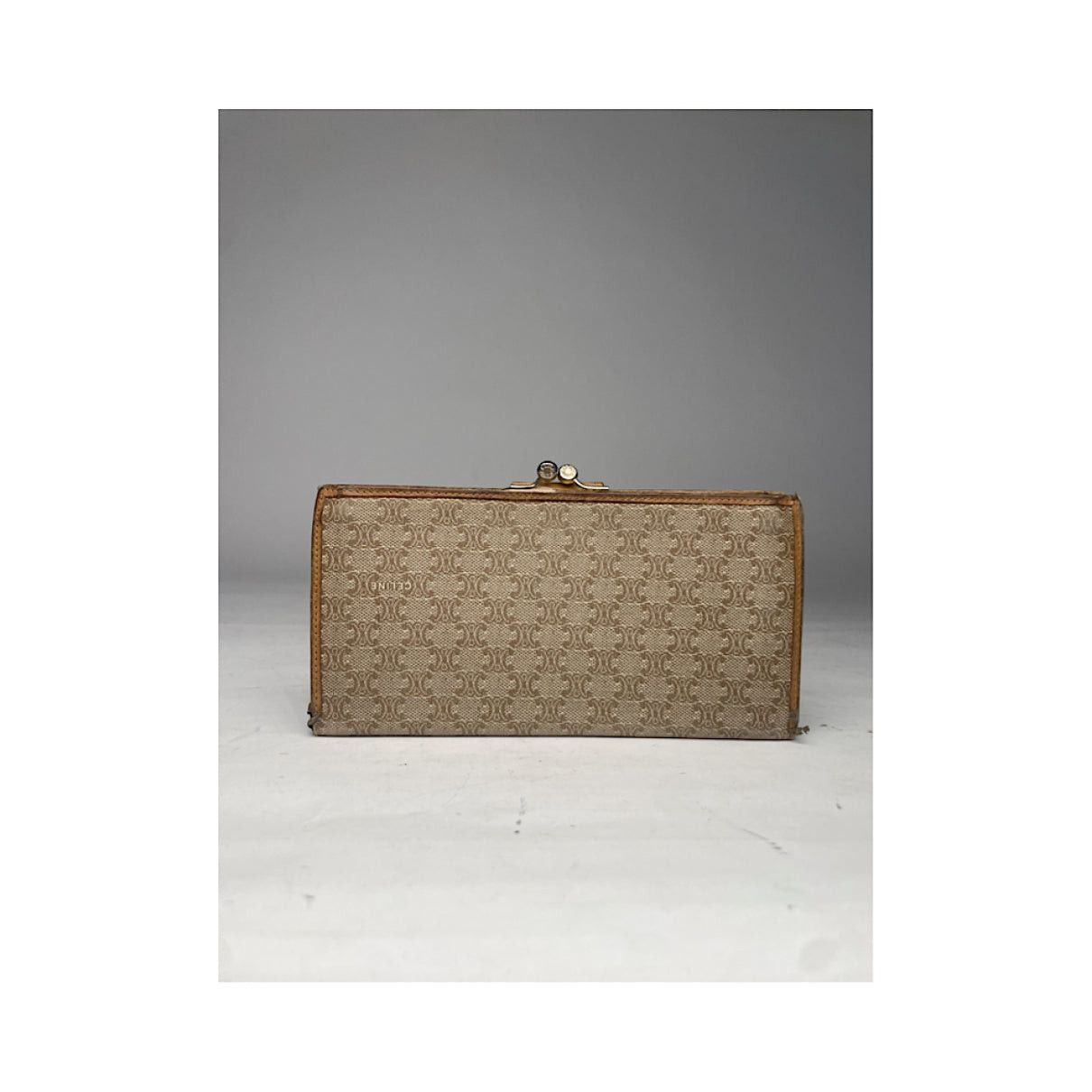 Celine Triomphe Beige Leather Wallet Size ONE SIZE - 2 Thumbnail