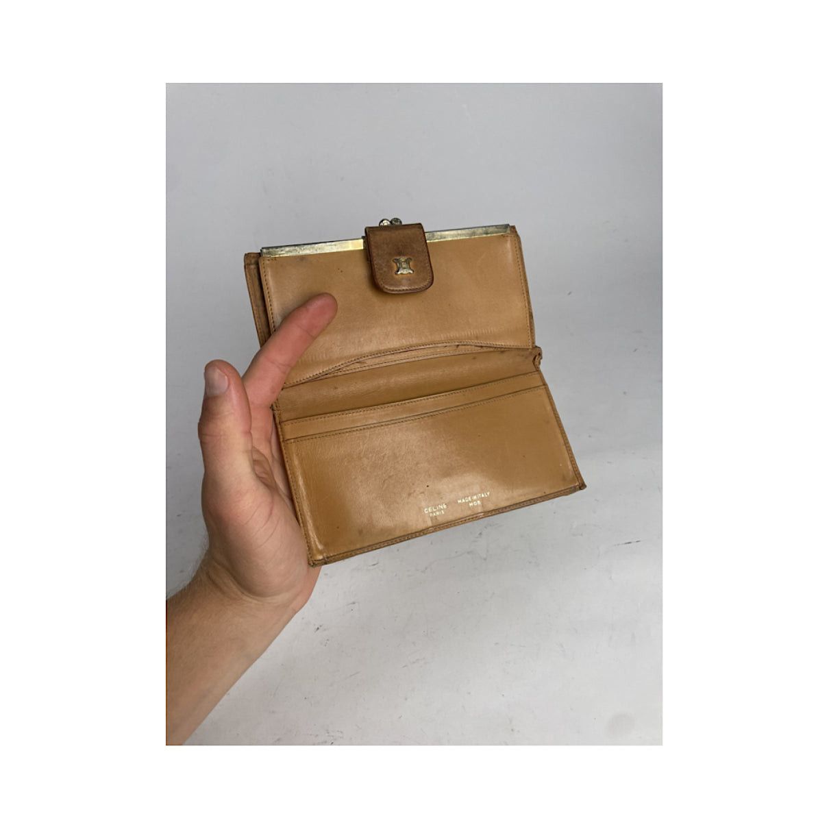 Celine Triomphe Beige Leather Wallet Size ONE SIZE - 3 Thumbnail