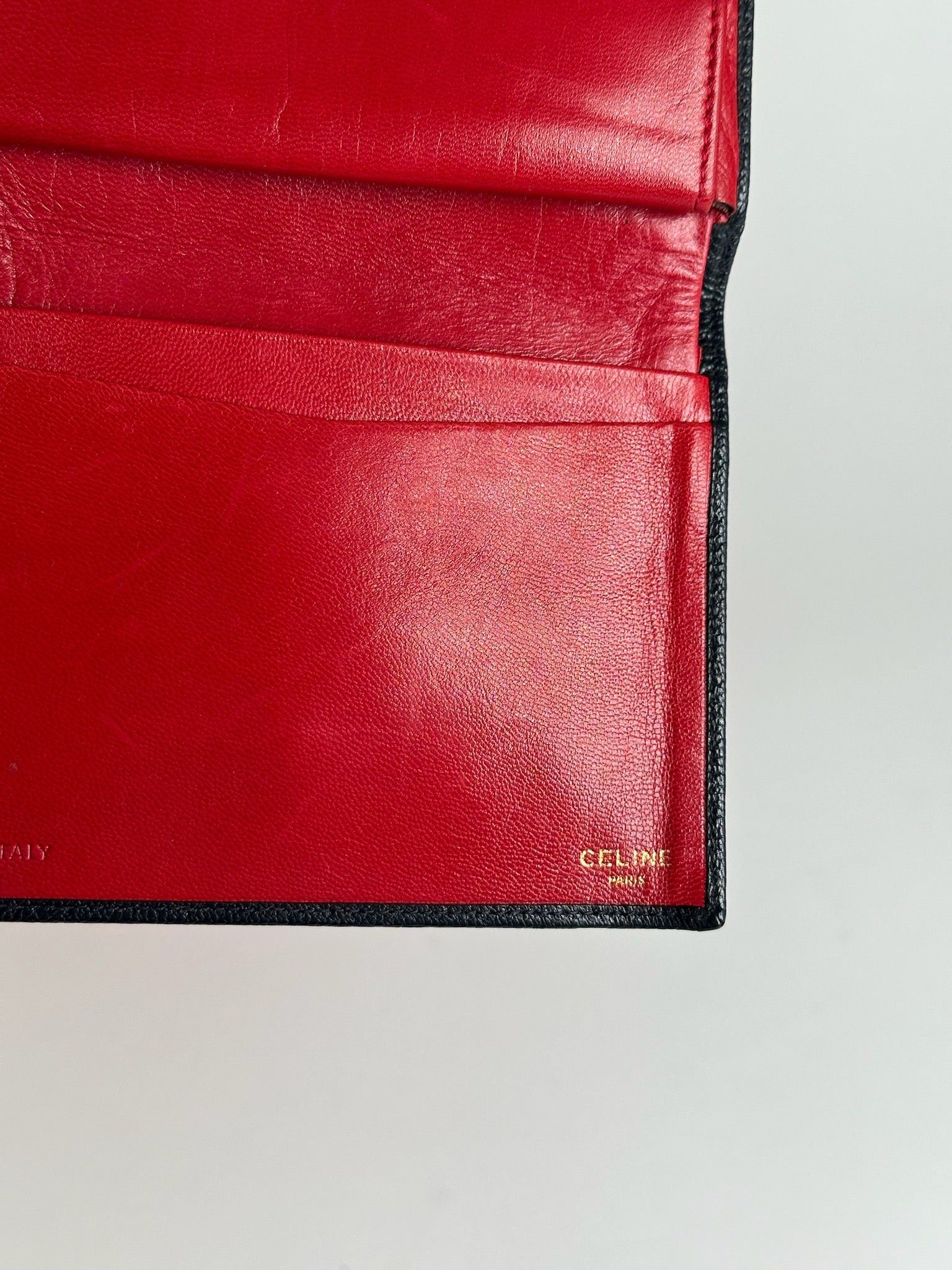 Celine Vintage Paris Monogram Leather wallet red Size ONE SIZE - 7 Thumbnail