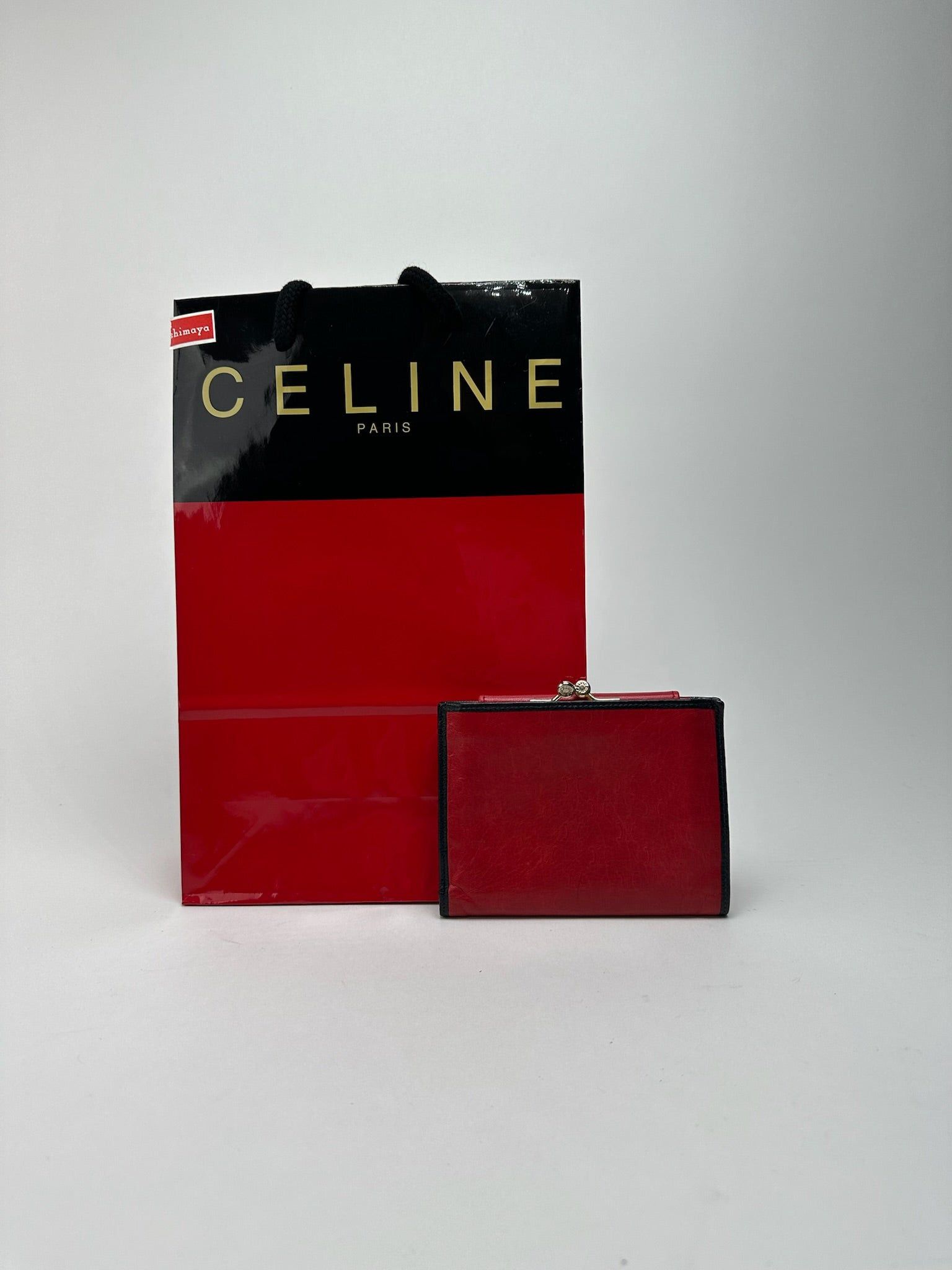 Celine Vintage Paris Monogram Leather wallet red Size ONE SIZE - 2 Thumbnail