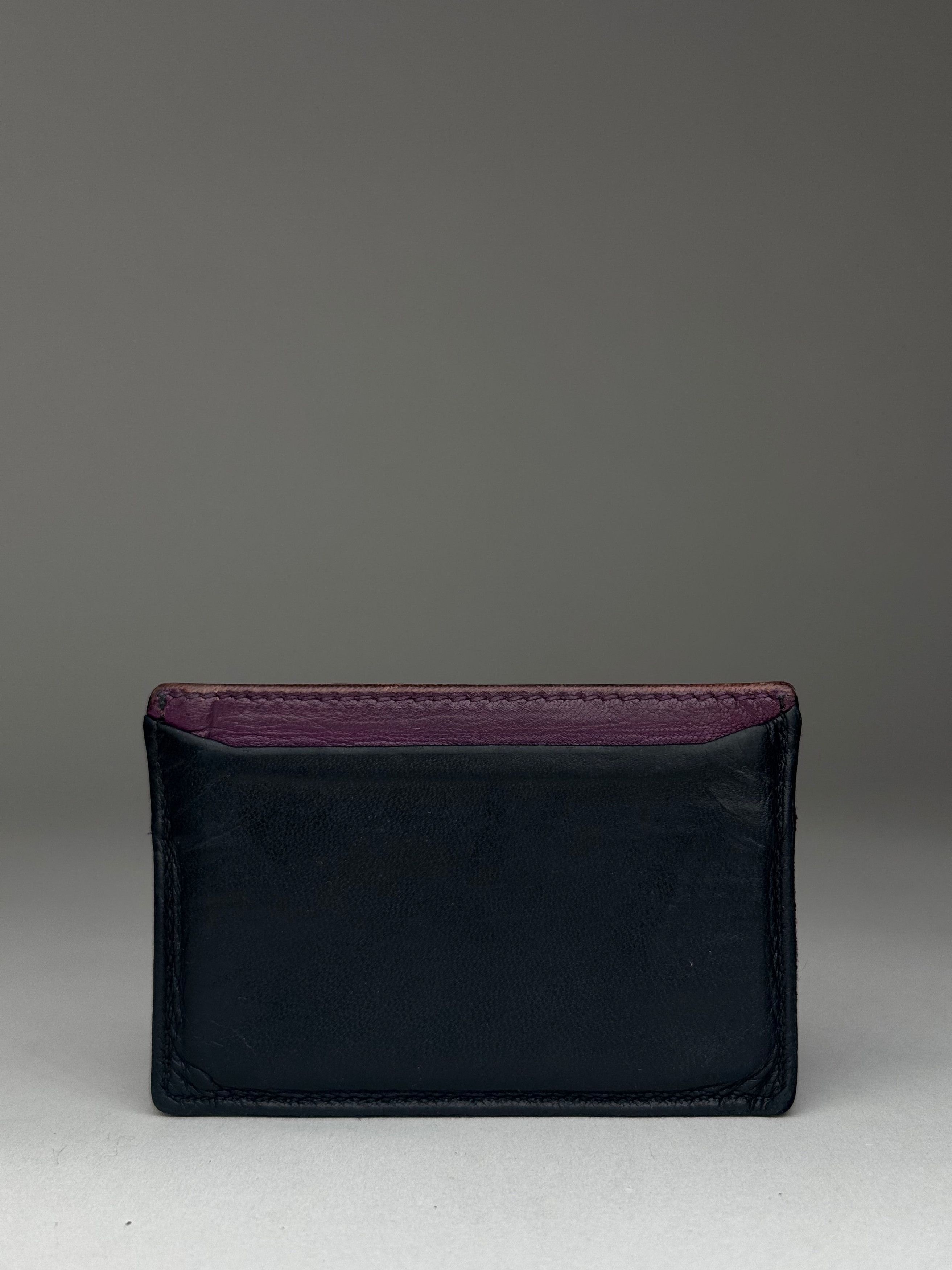 Miu Miu Vintage Leather Card Holder Black Purple Size ONE SIZE - 2 Thumbnail