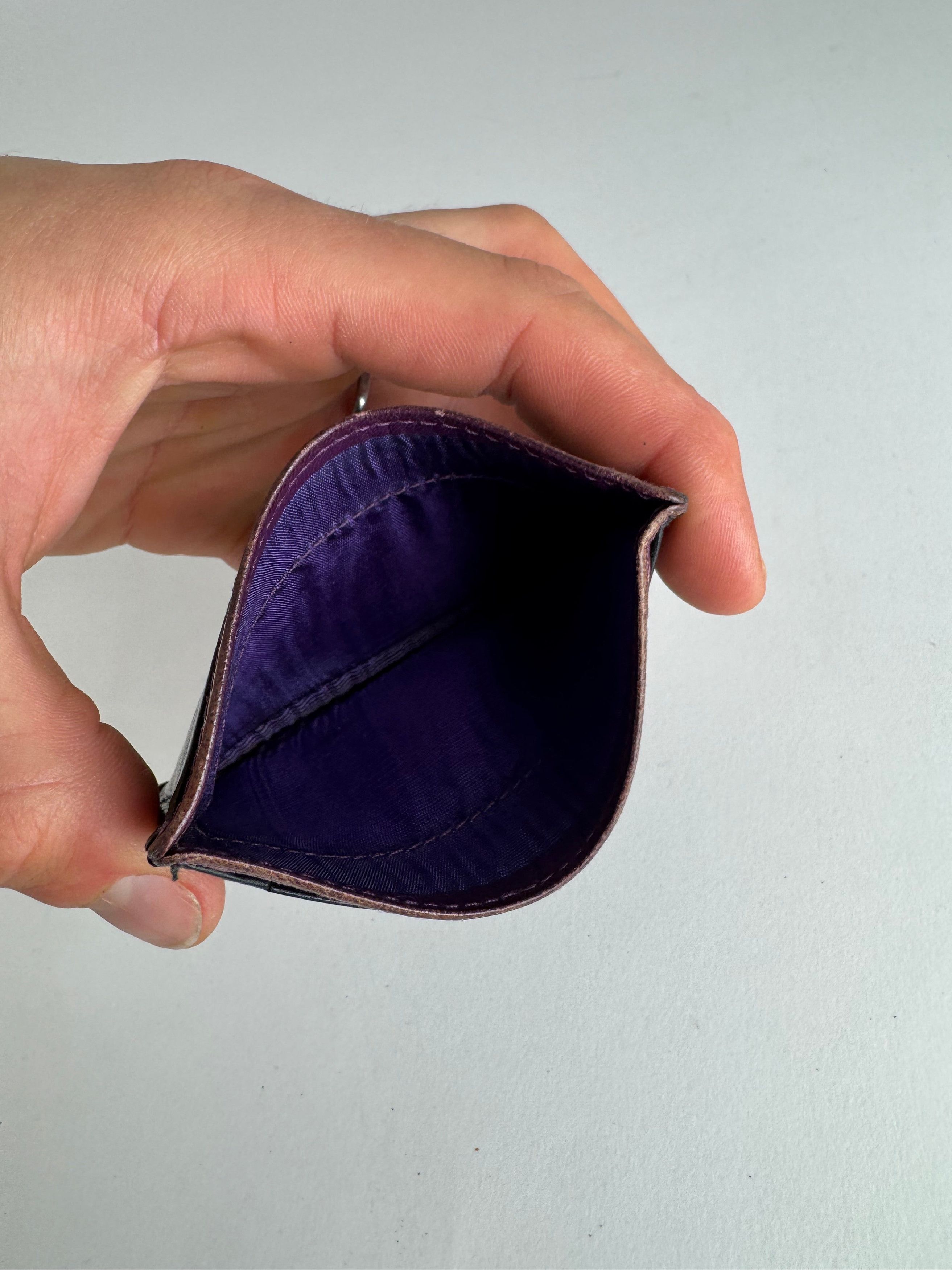 Miu Miu Vintage Leather Card Holder Black Purple Size ONE SIZE - 7 Thumbnail