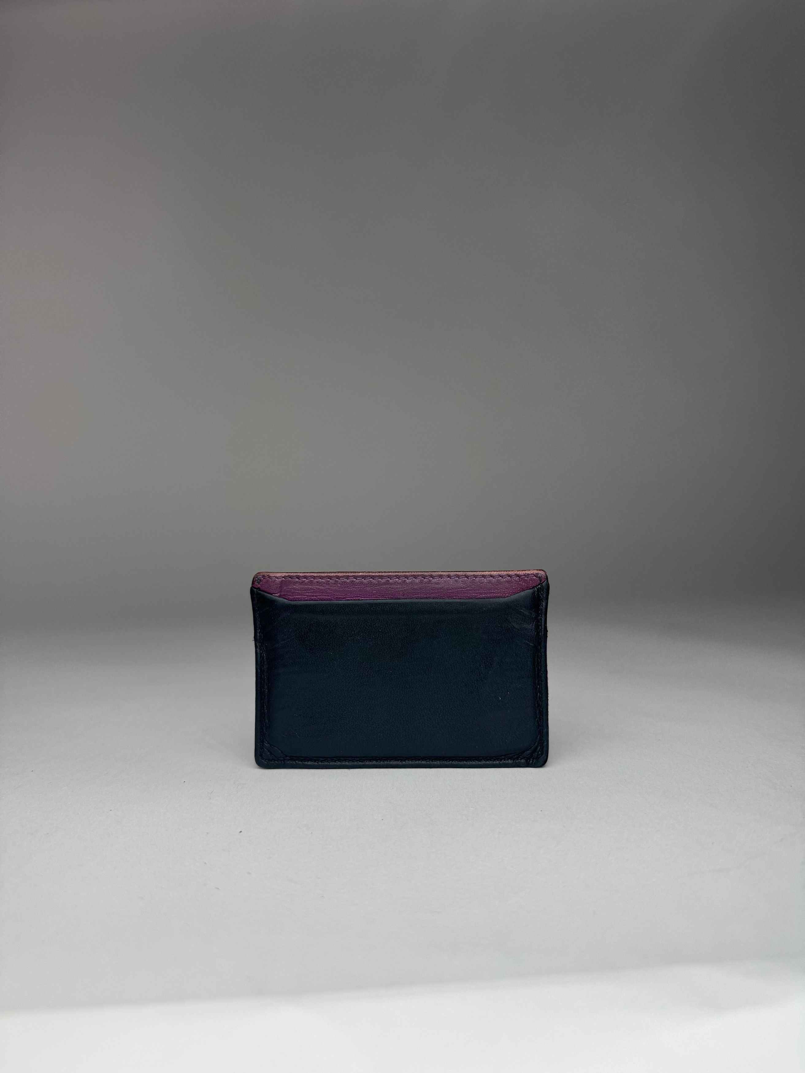Miu Miu Vintage Leather Card Holder Black Purple Size ONE SIZE - 5 Thumbnail
