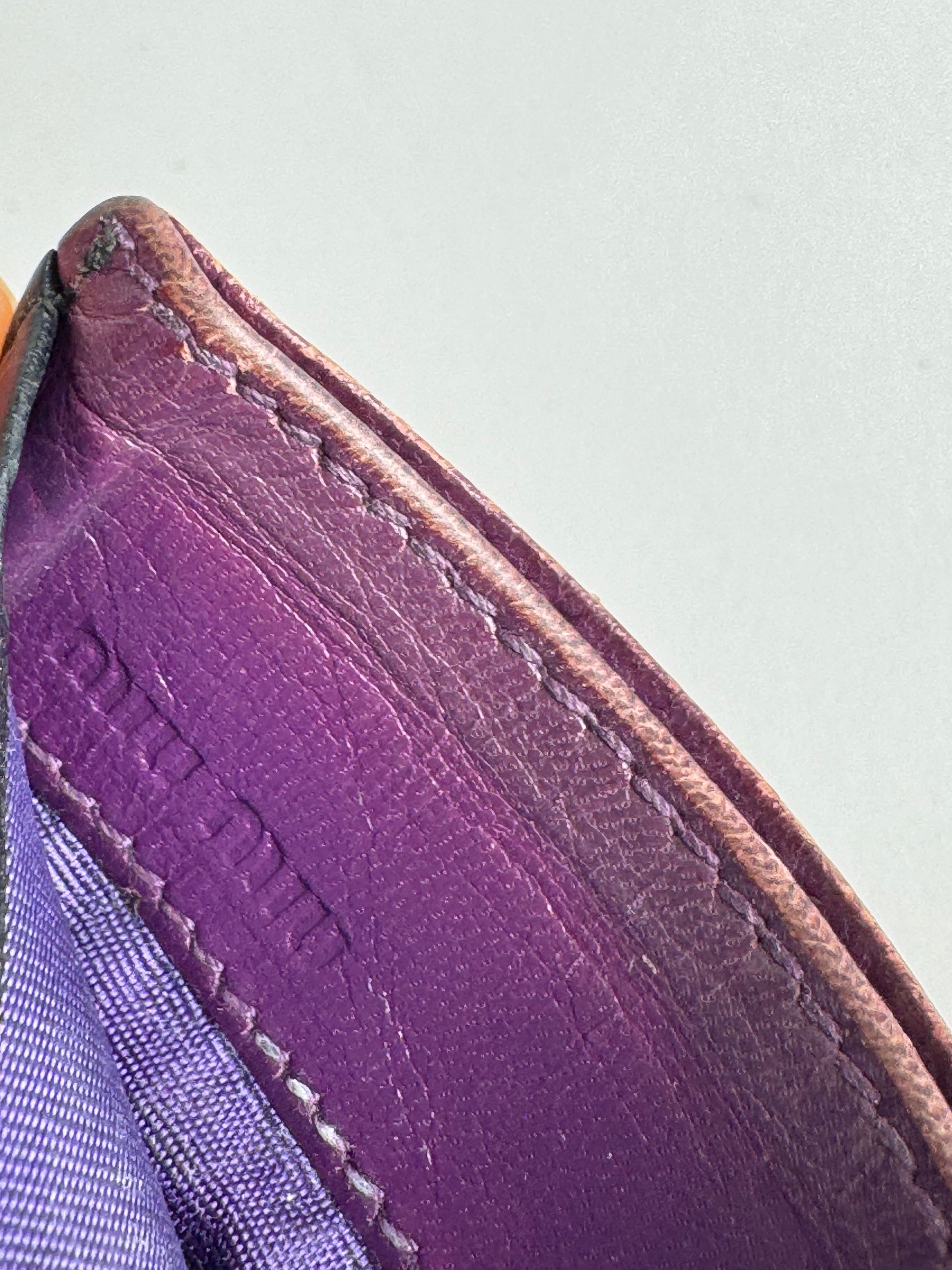 Miu Miu Vintage Leather Card Holder Black Purple Size ONE SIZE - 3 Thumbnail
