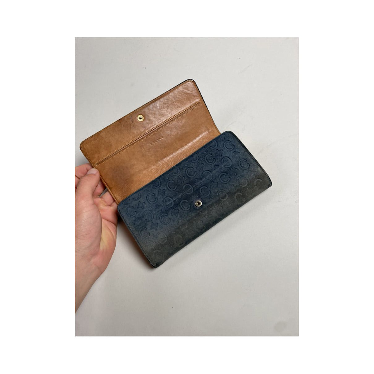 Celine Triomphe Vintage Navy Leather Wallet Size ONE SIZE - 4 Thumbnail