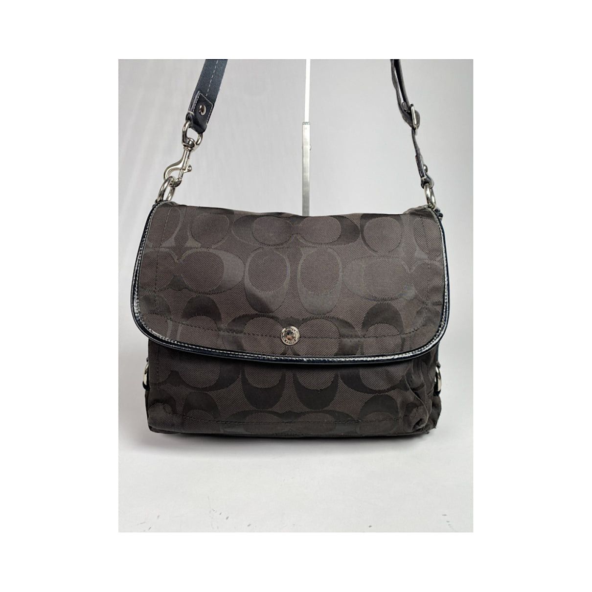 Coach Signature Sufflette Brown Cotton Handbag Size ONE SIZE - 2 Thumbnail