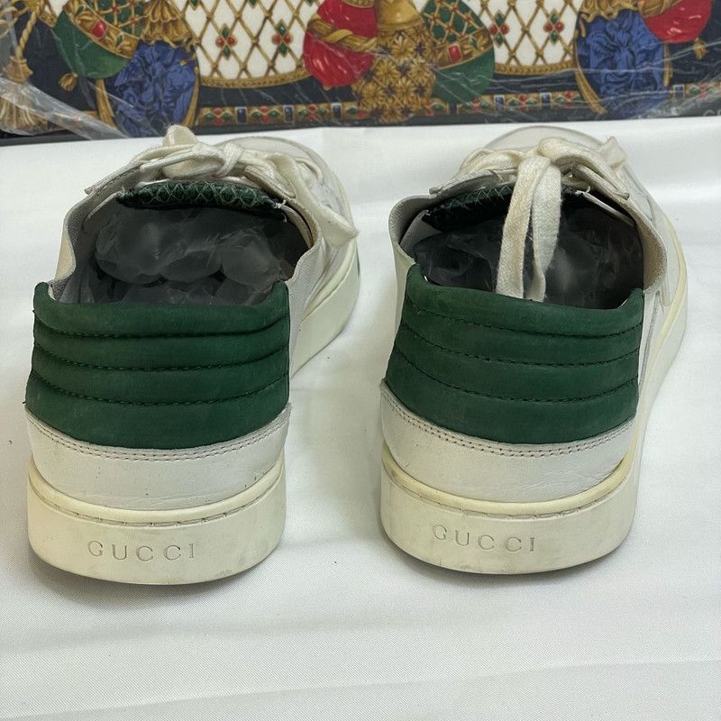Gucci Gucci Fashion Sneakers in White and Green 0079 Size US 8.5 / EU 41-42 - 3 Thumbnail
