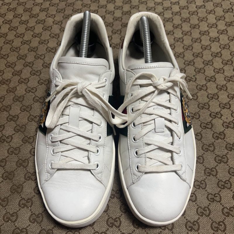 Gucci Gucci Ace Low-Top Sneakers with Tiger Embroidery 0079 Size US 8 / EU 41 - 2 Thumbnail