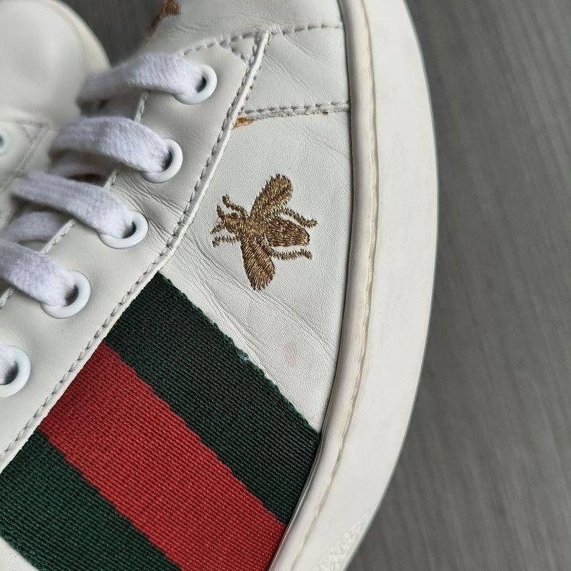 Gucci Gucci Ace Leather Embroidered Bee Fashion Sneakers 0079 Size US 8.5 / EU 41-42 - 6 Thumbnail