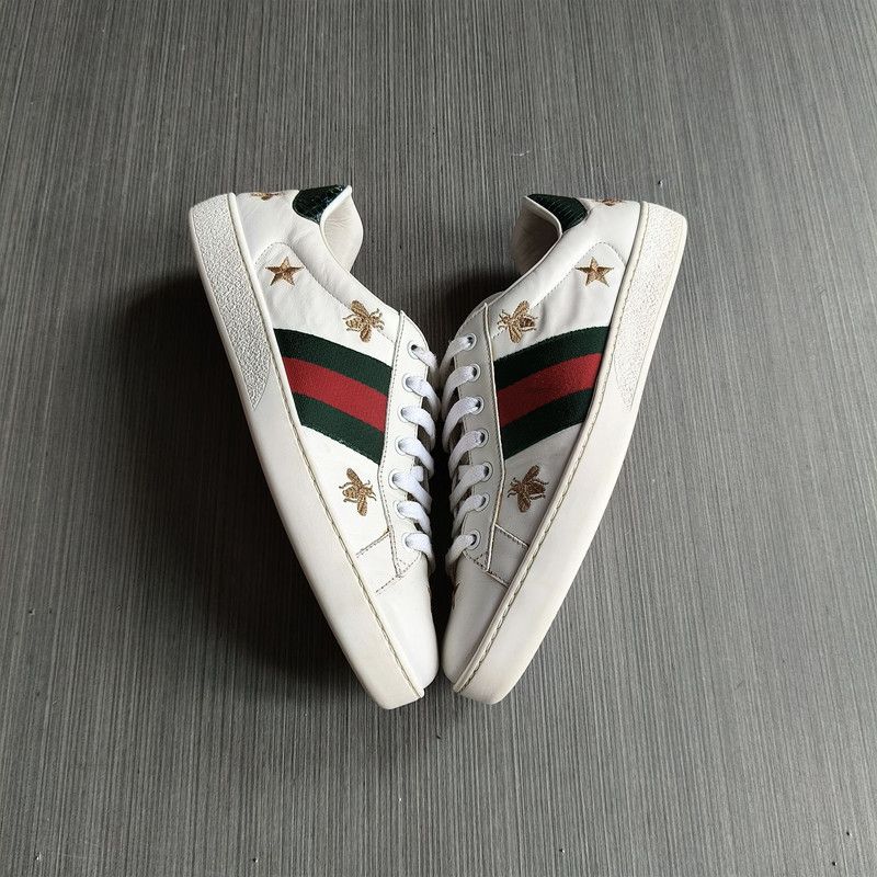 Gucci Gucci Ace Leather Embroidered Bee Fashion Sneakers 0079 Size US 8.5 / EU 41-42 - 8 Thumbnail