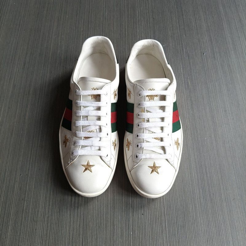 Gucci Gucci Ace Leather Embroidered Bee Fashion Sneakers 0079 Size US 8.5 / EU 41-42 - 2 Thumbnail