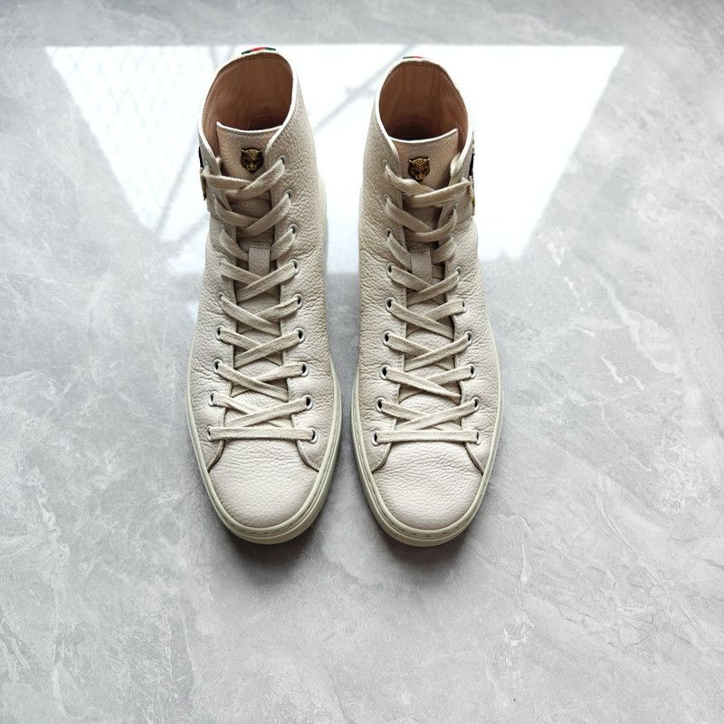 Gucci Gucci High-Top Leather Sneakers for Men 0079 Size US 8.5 / EU 41-42 - 2 Thumbnail