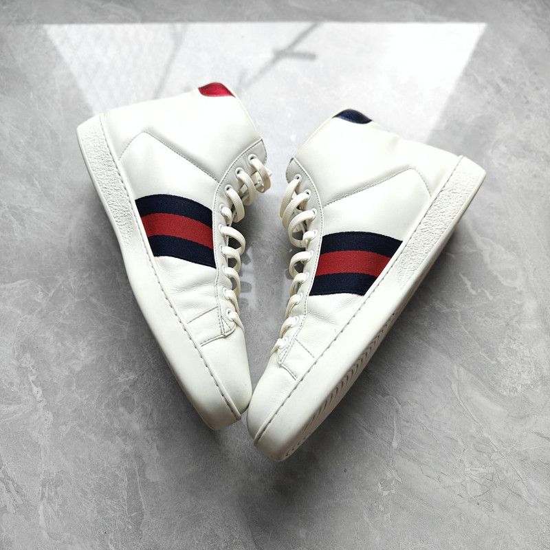Gucci Gucci Ace High-Top Sneakers in White 0079 Size US 9.5 / EU 42-43 - 11 Thumbnail