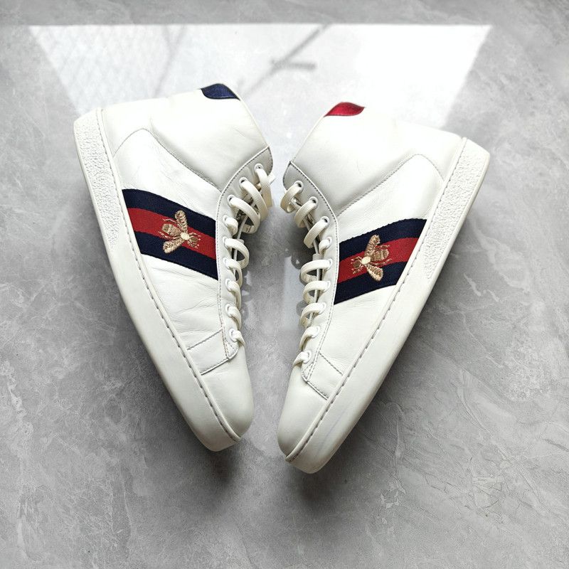 Gucci Gucci Ace High-Top Sneakers in White 0079 Size US 9.5 / EU 42-43 - 10 Thumbnail