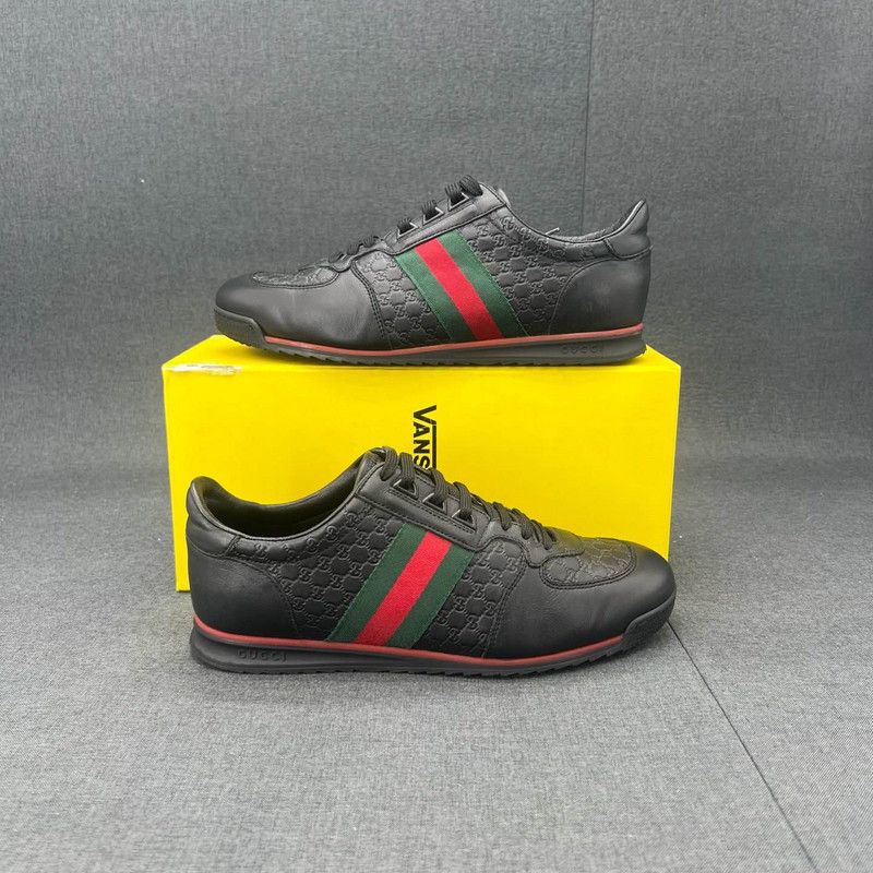 Gucci Gucci Leather Casual Sneakers with Lace-Up Detail 0079 Size US 8 / EU 41 - 7 Thumbnail