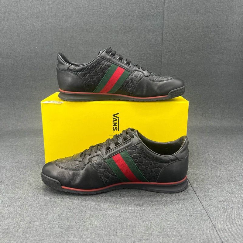 Gucci Gucci Leather Casual Sneakers with Lace-Up Detail 0079 Size US 8 / EU 41 - 6 Thumbnail
