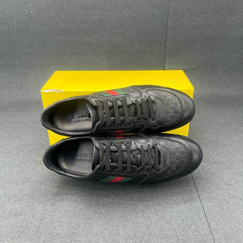 Gucci Gucci Leather Casual Sneakers with Lace-Up Detail 0079 Size US 8 / EU 41 - 8 Thumbnail