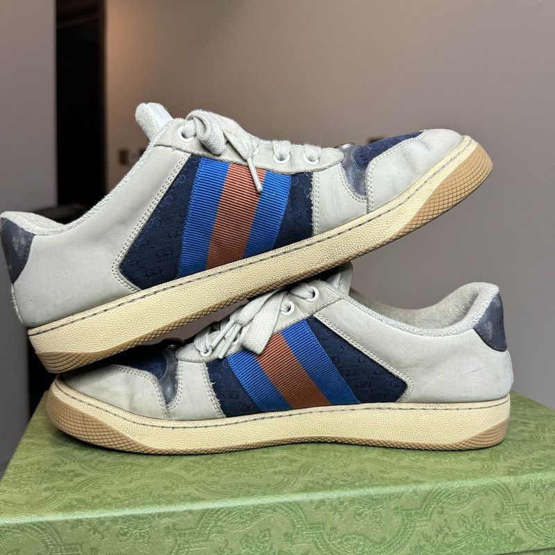Gucci GUCCI Screener Dirty Sneakers in Grey and White 0079 Size US 8 / EU 41 - 7 Thumbnail