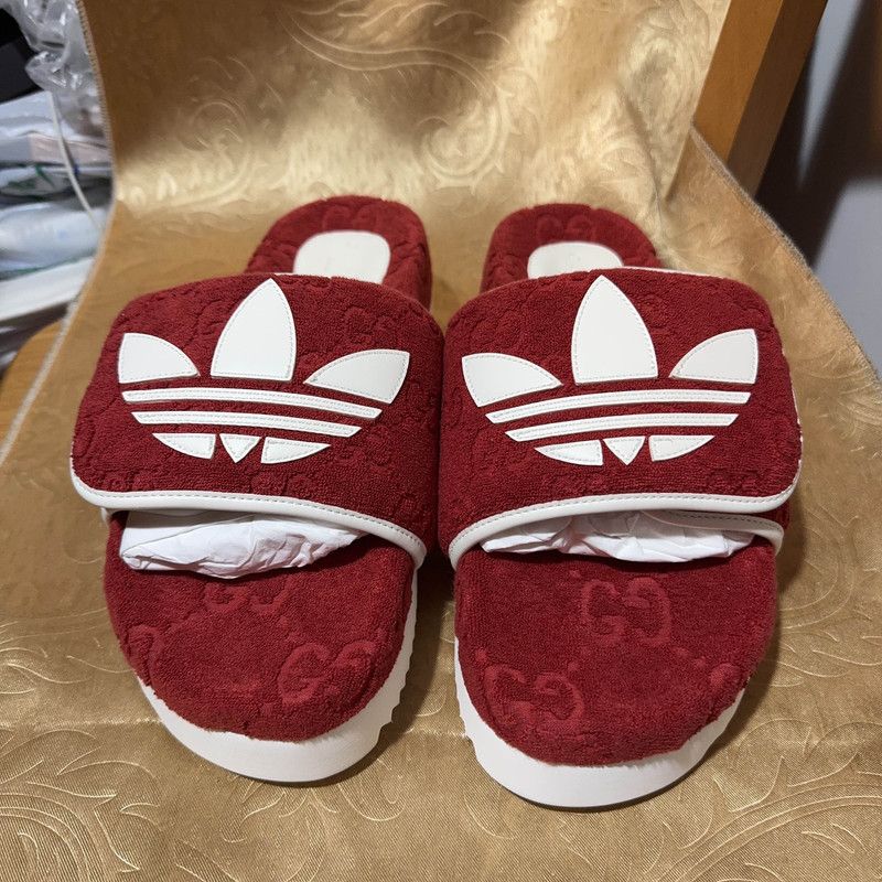 Gucci Adidas Originals x Gucci Red Slide Sandals 0079 Size US 8.5 / EU 41-42 - 2 Thumbnail