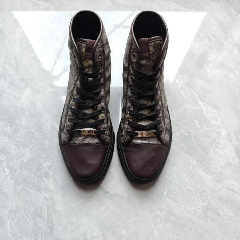Gucci Gucci Double G High-Top Fashion Sneakers 0079 Size US 8.5 / EU 41-42 - 2 Thumbnail