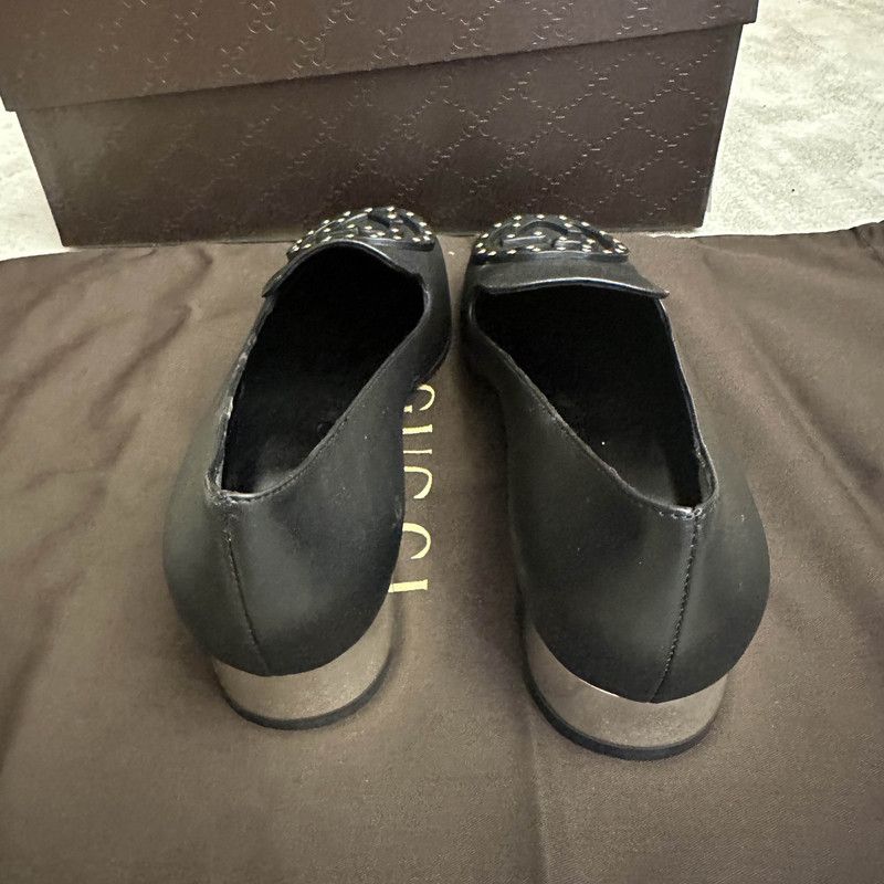 Gucci Gucci Black Loafers with Studded Logo 0079 Size US 5.5 / EU 38 - 3 Thumbnail