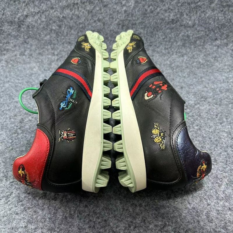 Gucci Gucci Embroidered Fashion Sneakers in Black 0079 Size US 9 / EU 42 - 8 Thumbnail