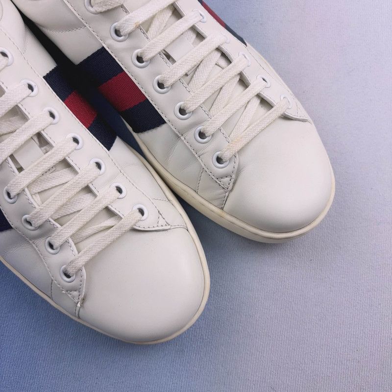 Gucci Gucci ACE White Leather Low-Top Sneakers 0079 Size US 9.5 / EU 42-43 - 8 Thumbnail