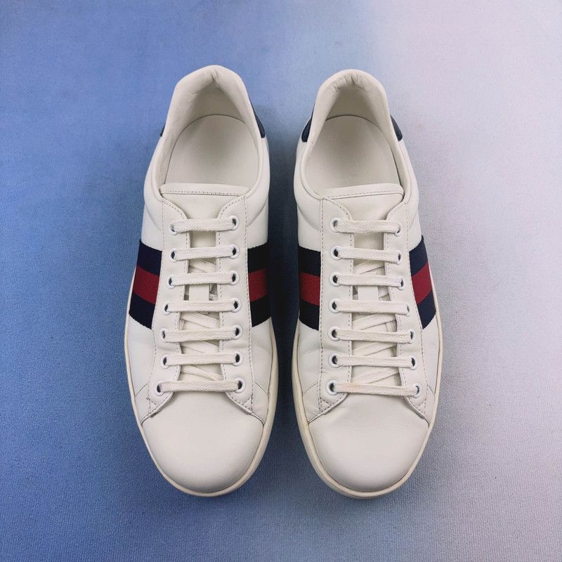 Gucci Gucci ACE White Leather Low-Top Sneakers 0079 Size US 9.5 / EU 42-43 - 2 Thumbnail
