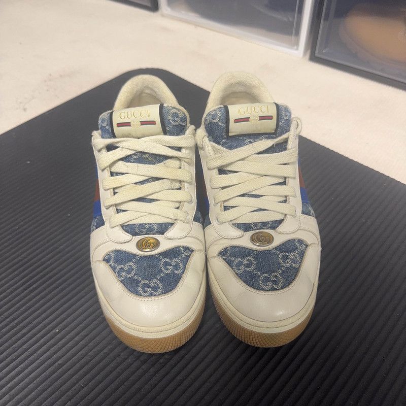 Gucci Gucci Screener Denim Sneakers for Men 0079 Size US 8 / EU 41 - 2 Thumbnail