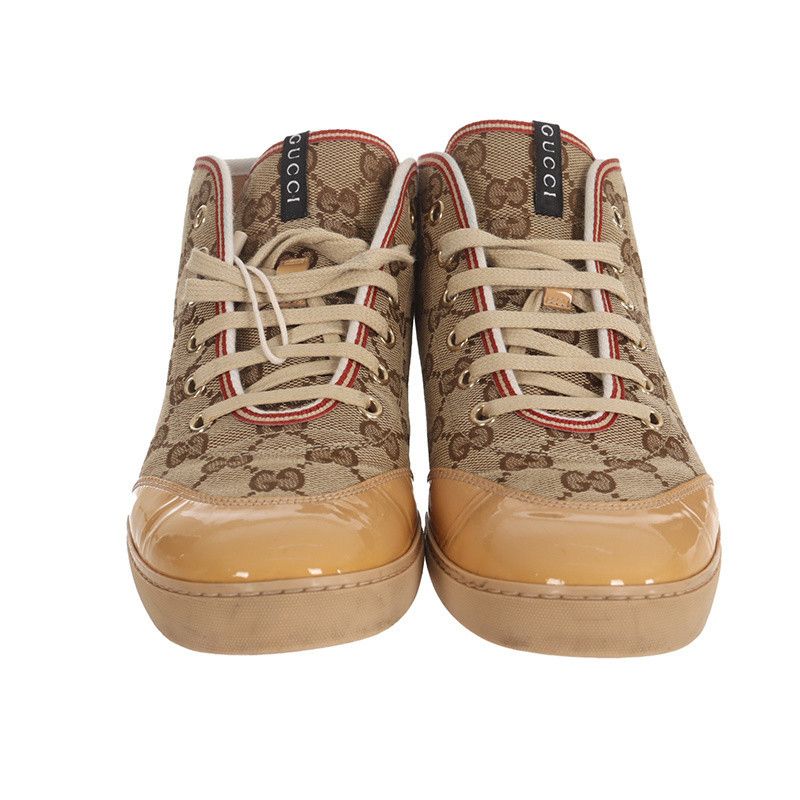 Gucci Gucci Logo High-Top Sneakers in Brown 0079 Size US 7.5 / EU 40-41 - 4 Thumbnail