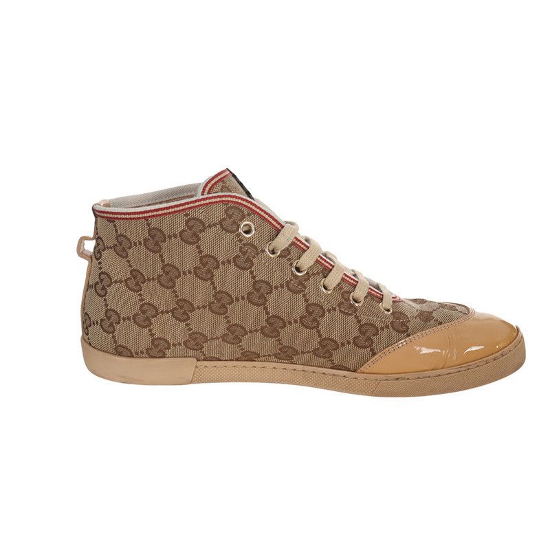 Gucci Gucci Logo High-Top Sneakers in Brown 0079 Size US 7.5 / EU 40-41 - 3 Thumbnail