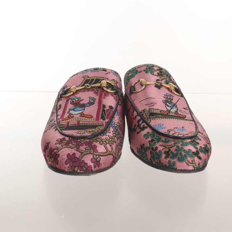 Gucci Gucci Pink Patterned Fabric Flat Mules 0079 Size US 6.5 / EU 39-40 - 2 Thumbnail