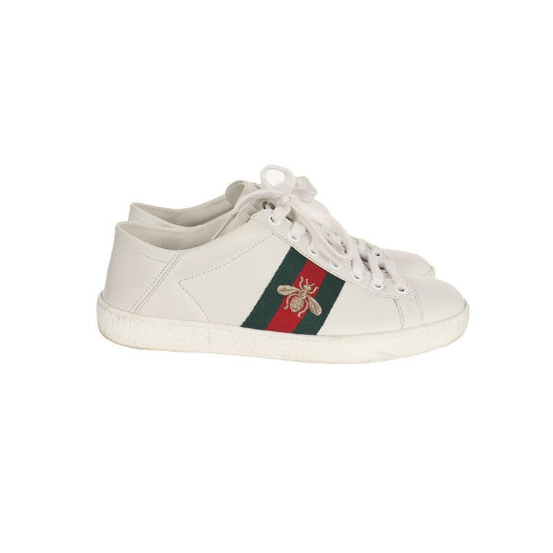 Gucci Gucci Ace Leather Bee Low Top Sneakers 0079 Size US 5 / EU 37 - 2 Thumbnail