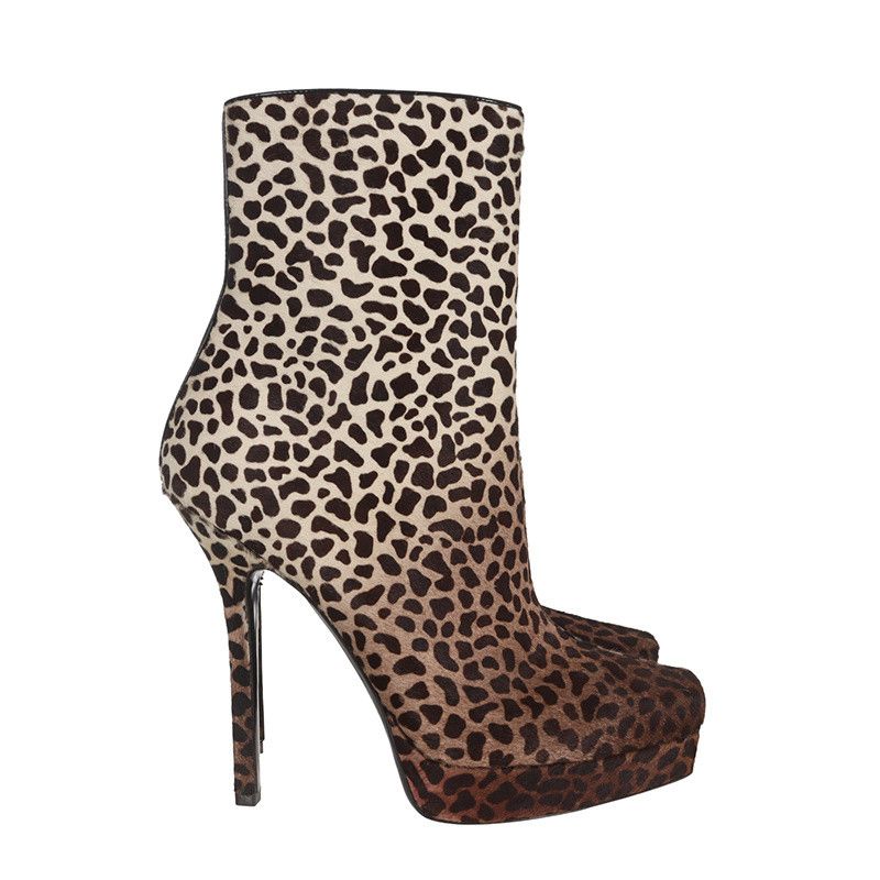 Gucci Gucci Brown Leopard Print Mid Calf Boots 0079 Size US 7.5 / EU 40-41 - 3 Thumbnail