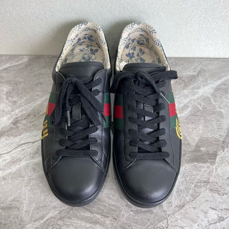 Gucci Gucci Ace Leather Floral Print Low-Top Sneakers 0079 Size US 9 / EU 42 - 2 Thumbnail
