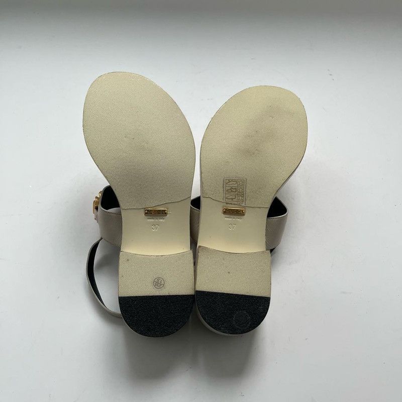 Gucci Gucci White Chain Strap Thong Sandals 0079 Size US 7.5 / EU 40-41 - 5 Thumbnail