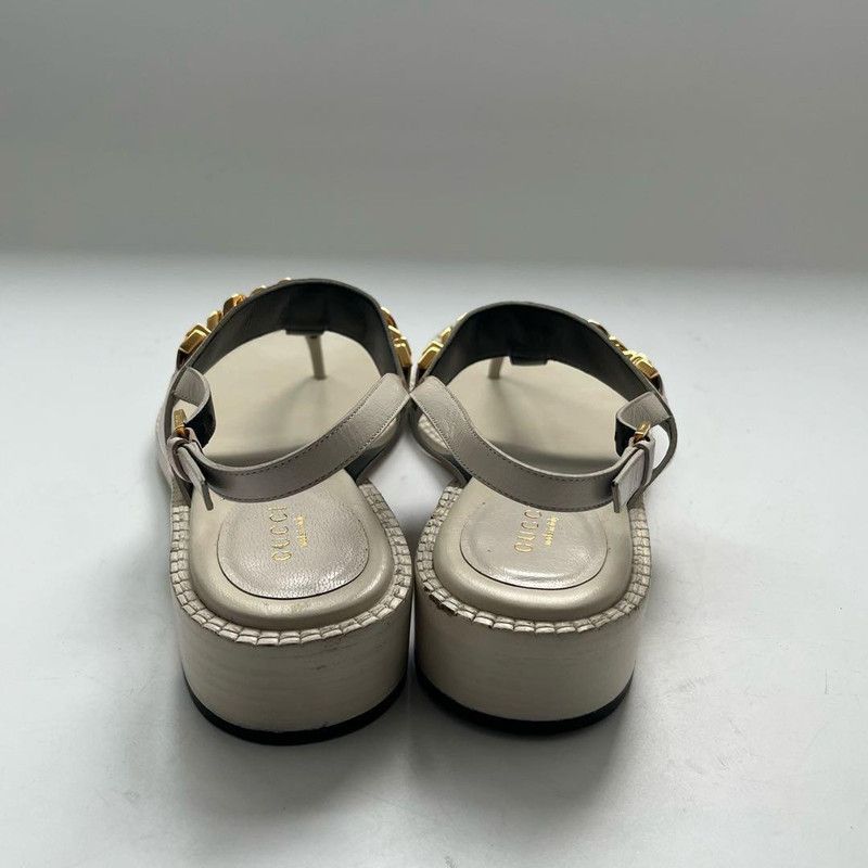 Gucci Gucci White Chain Strap Thong Sandals 0079 Size US 7.5 / EU 40-41 - 4 Thumbnail