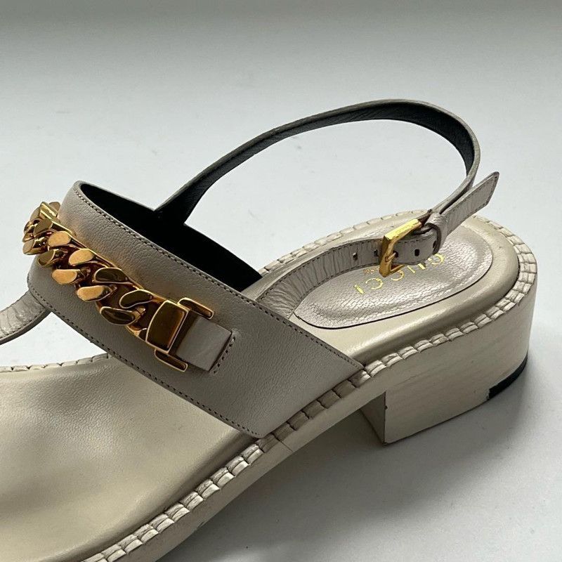Gucci Gucci White Chain Strap Thong Sandals 0079 Size US 7.5 / EU 40-41 - 8 Thumbnail